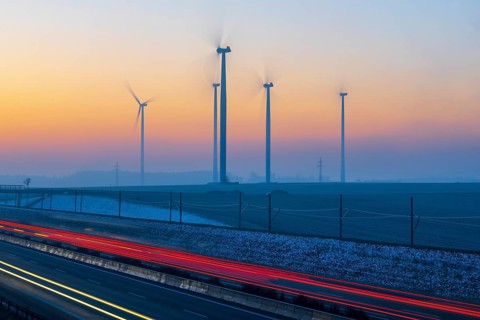 Wind turbine at motorway A8