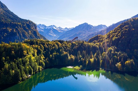 Freibergsee and Heini-Klopfer ski jumping hill