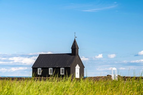 Black wooden church