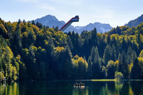 Lake Freiberg and Heini-Klopfer ski jump