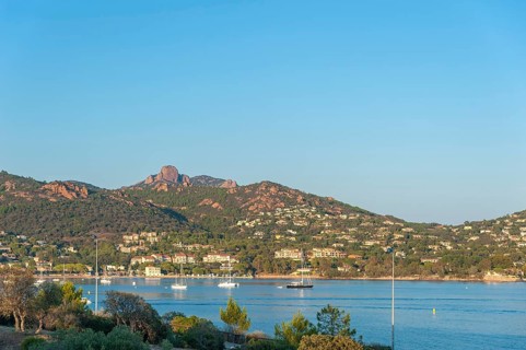 Coastal landscape with the mountains Massif de l'Esterel