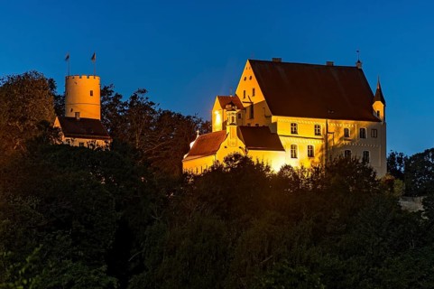 Mindelburg at night illumination