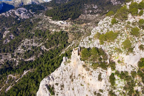 Ruins of Castell d'Alaro on Puig d'Alaro