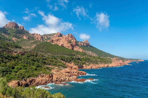 Coastal landscape with the Massif de l'Esterel