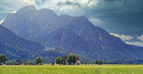 Mighty Saeuling mountain range of the Ammergau Alps