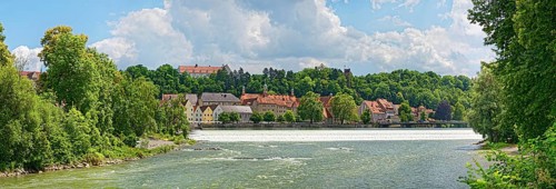 Old town of Landsberg am Lech with Lechwehr
