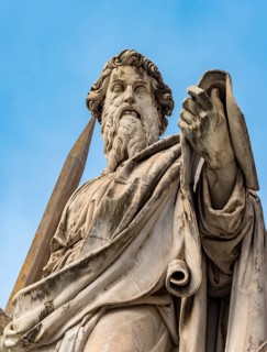 Statue of St. Paul with a sword at St. Peter's Square