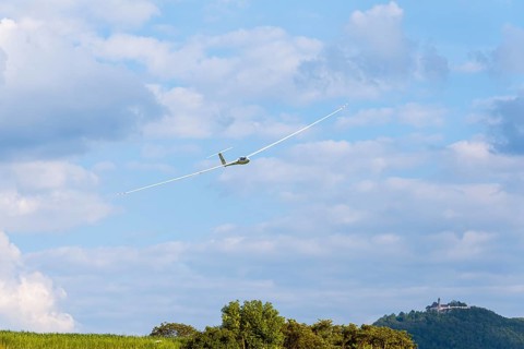 Glider on approach