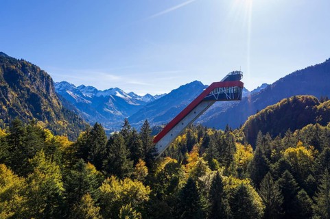 Heini-Klopfer ski jumping hill at the Freibergsee