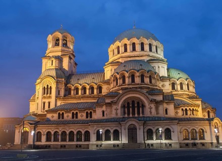 Cathedral of Alexander Nevsky at blue hour