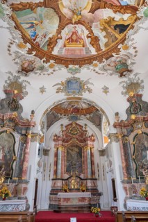 Main altar and ceiling frescoes