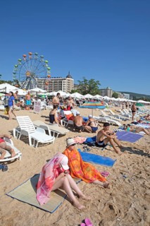 People on the golden beach