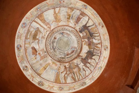 Ceiling painting in the Thracian tomb of Kazanlak