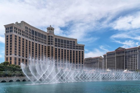 Lake in front of Hotel Bellagio