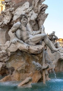 Sculpture representing River Ganges at Fountain of the four Rivers