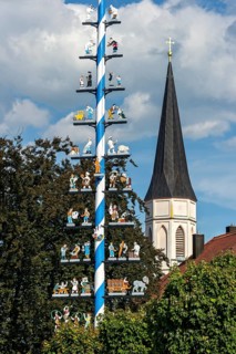 Maypole with guild sign
