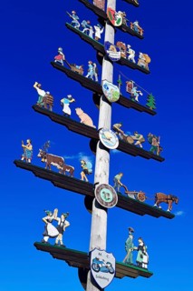 Maypole with guild sign in Schleching