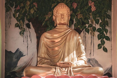 Figure of Buddha in the park of the Hong Hien pagoda