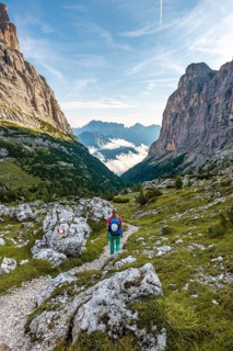 Young hiker on a hiking trail