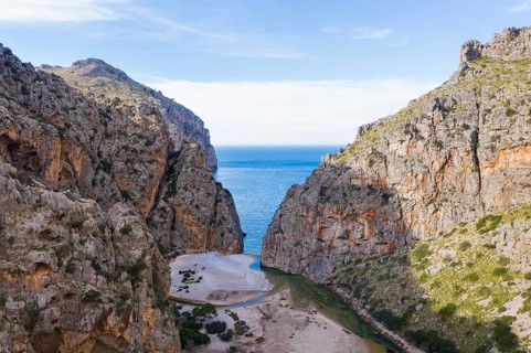 End of the gorge Torrent de Pareis at the sea