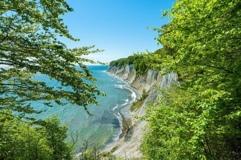View from the high shore to the Baltic Sea