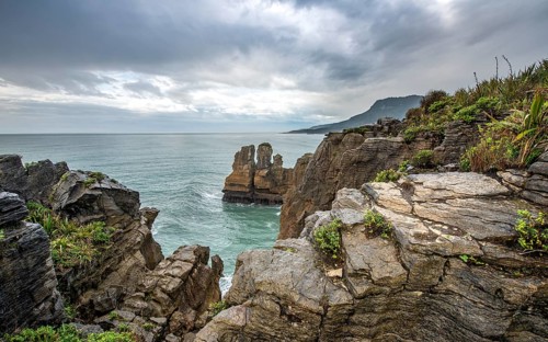 Coastal landscape of sandstone rocks