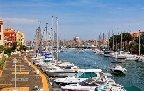 Promenade with marina