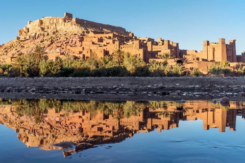 Panoramic view of clay town Ait Ben Haddou