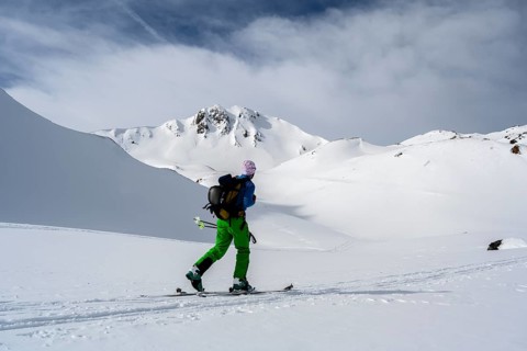 Ski tourers in the snow