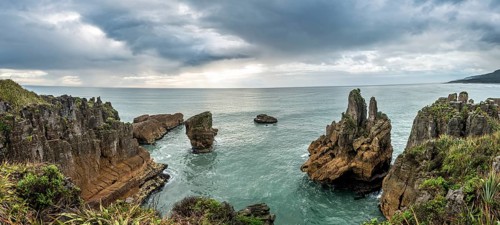 Coastal landscape of sandstone rocks