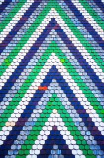 Colourful roof tiles on the cathedral roof