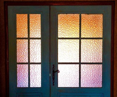 Glass door in a residential house