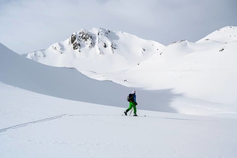 Ski tourers in the snow