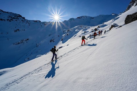 Ski tourers in winter