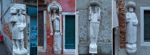 Marble statues of a merchant family from the 13/14 century