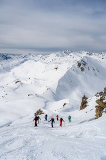 Ski tourers in the snow