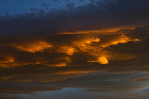 Burning clouds at sunset