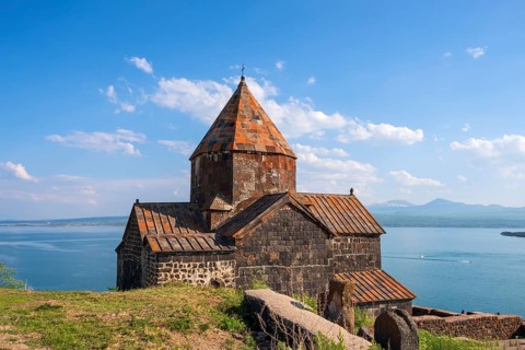 Armenian Orthodox Church Sevanavank above Lake Sevan