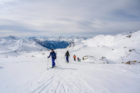 Ski tourers in the snow