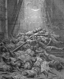 The killed templar knights infront the gates of Jerusalem