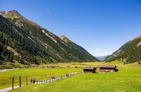 Hikers in the Krimml Ache Valley