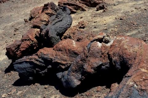 Solidified lava rock
