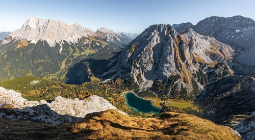 View of Seebensee from Ehrwalder Sonnenspitze