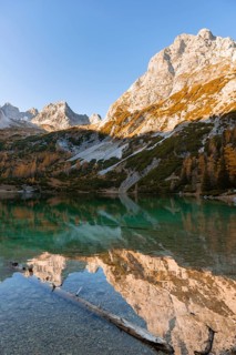 Mountains are reflected in the Seebensee