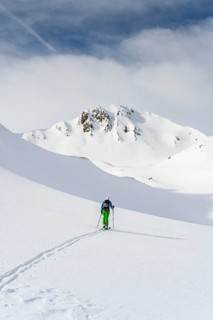 Ski tourers in the snow