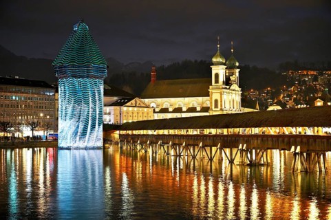 Wassertum with light installation