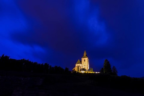 Thunderclouds over the church of Saint-Jaques-le-Majeur