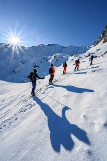 Ski tourers in winter