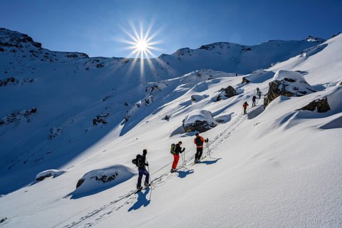 Ski tourers in winter
