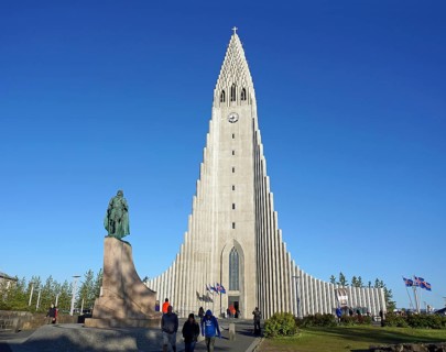 Hallgrimskirkja or Hallgrims Church Church and Leif Eriksson Monument